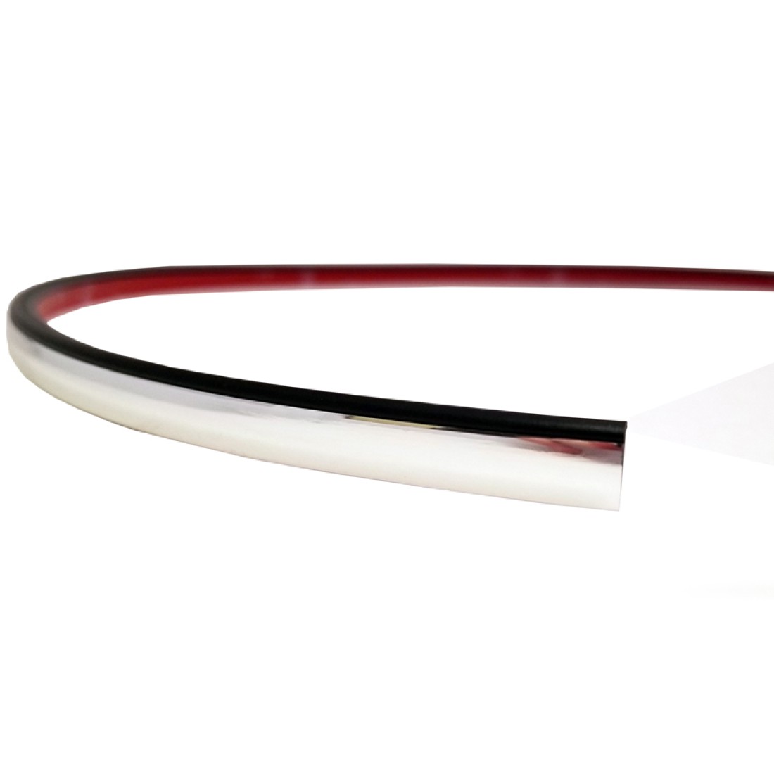 LShape Chrome & Black Door Edge Guard; 50' Roll 3/8”